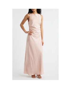 Wayf Isadora Open Cowl Back Cocktail Dress - Pink