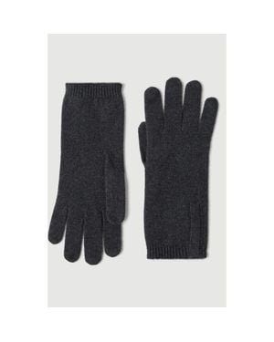 Brunello Cucinelli Cashmere Knit Gloves With Monili - Black