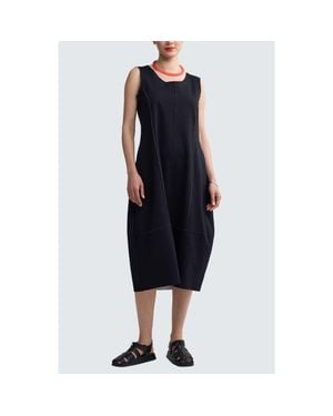 Luukaa Korin Contrast-Stitch Balloon Dress - Blue