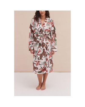 Desmond & Dempsey Quilted Robe - Pink