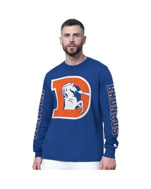 Starter Denver Broncos Clutch Hit Ii Vintage Logo Long-Sleeve T-Shirt - Blue