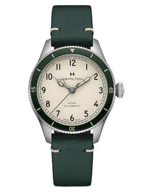 Hamilton Khaki Aviation Leather Strap Watch, 38Mm - Gray