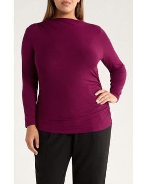 Liverpool Los Angeles Long Sleeve Ruched Jersey Top - Purple