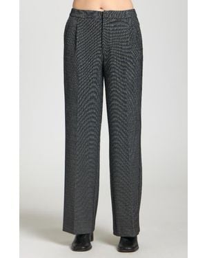 Apny Chevron Pleat Front Straight Leg Pants - Gray