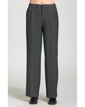 Apny Chevron Pleat Front Straight Leg Pants - Gray