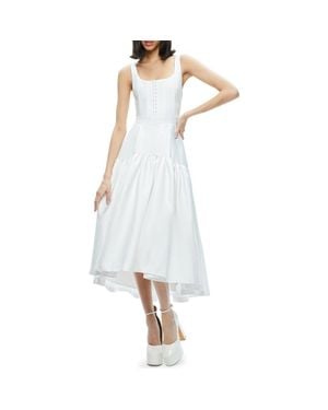 Alice + Olivia Diana High-Low Midi Dress - White