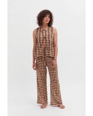 Desmond & Dempsey Pleated Cami Lounge Pajama Set - Multicolor