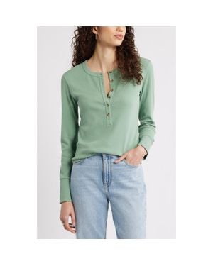 Caslon Rib Henley - Green