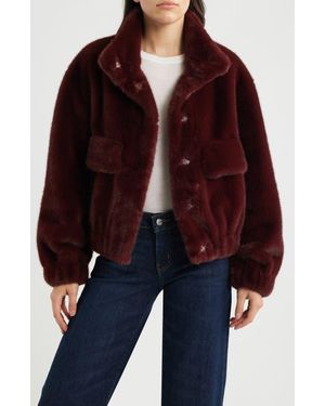 Sam Edelman Faux Fur Bomber Jacket - Black