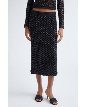DIOTIMA Spice Embellished Fishnet Sweater Skirt - Black