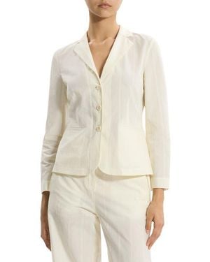Theory Shrunken Organic Cotton Blazer - Natural
