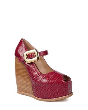 Zigi Philipah Peep Toe Platform Wedge Sandal - Red