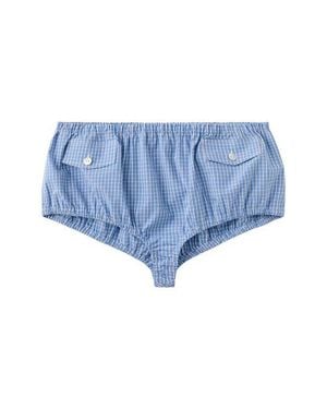 Mango Featuring Hailey Bieber Gigi Check Print Shorts - Blue