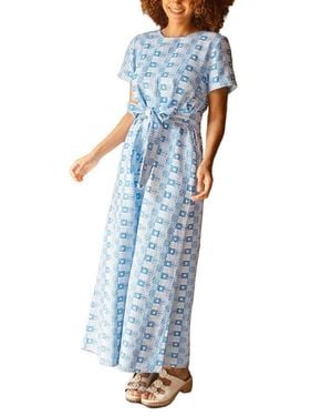 Ace & Jig Mette Button Back Belted A-Line Maxi Dress - Blue
