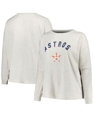 Profile Houston Astros Plus Size French Terry Pullover Sweatshirt - White