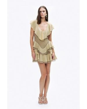 Nocturne Flounce Mini Dress - Natural