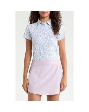Swannies Talia Ditsy Floral Half Placket Polo - Blue