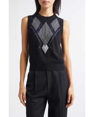 Johnstons of Elgin Le Jabots Cashmere Sweater Vest - Black