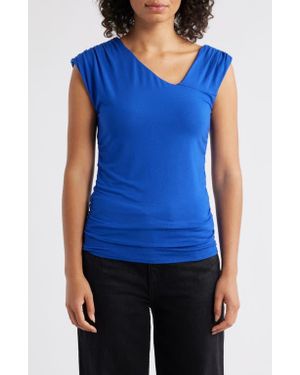 Loveappella Asymmetric Drape Top - Blue