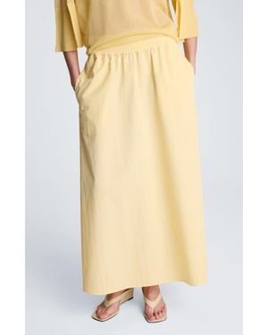 Kenneth Cole Stretch Cotton Maxi Skirt - Yellow