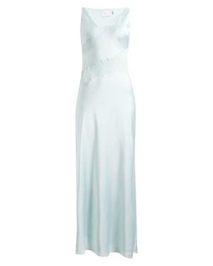 Significant Other Ellis Sheer Mesh Lace Inset Satin Gown - White