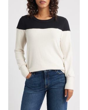 Loveappella Block Crewneck Top - White