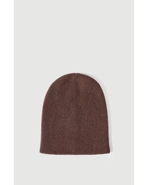 Brunello Cucinelli Cashmere English Rib Knit Beanie - Brown