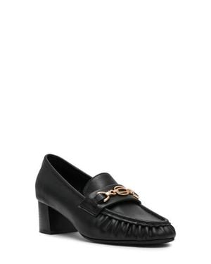Anne Klein Akkarin Faux Leather Loafer Pump - Black