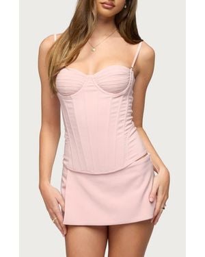 Edikted Alixa Pleated Underwire Corset Top - Pink