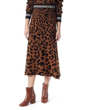 DO by Dee Ocleppo Leopard Jacquard Skirt - Brown