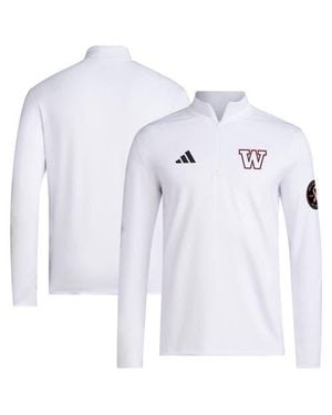 adidas Washington Huskies Wear Quarter-Zip Pullover - White
