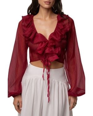 JLUXLABEL Delilah Ruffled Top - Red