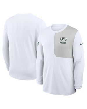 Nike Bay Packers Sideline Coach Uv Performance Long Sleeve T-Shirt - White