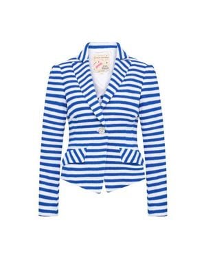 Maison Common Striped Jersey Jacket - Blue
