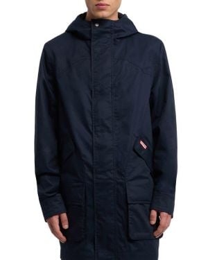 HUNTER Downing Hooded Rain Jacket - Blue