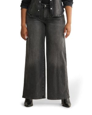 WARP+WEFT Nce High Waist Wide Leg Jeans - Black