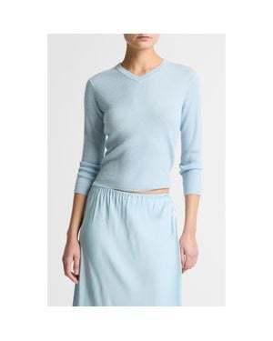 Vince Cashmere & Silk Knit Sweater - Blue