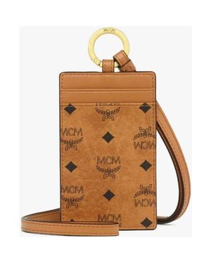 MCM Lanyard Id Card Holder - Brown