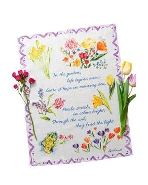 Modern Prairie Spring Blooms Tea Towel - Gray
