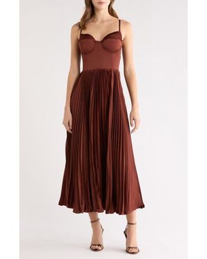 Astr Cannes Satin Bustier Maxi Dress in Purple | Lyst