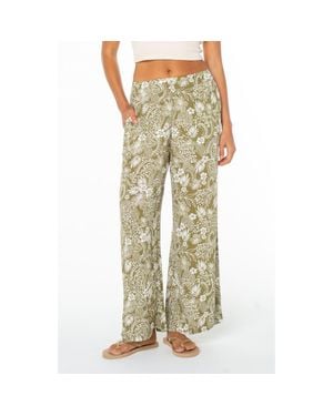Roxy Midnight Ave Floral Wide Leg Pants - Green