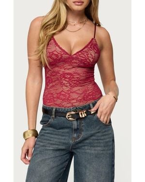 Edikted Lace Bodysuit - Red