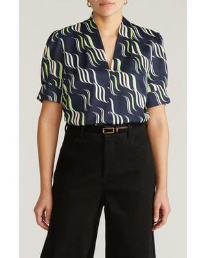 UNIVERSAL STANDARD Beatrice Pebble Georgette Top - Black