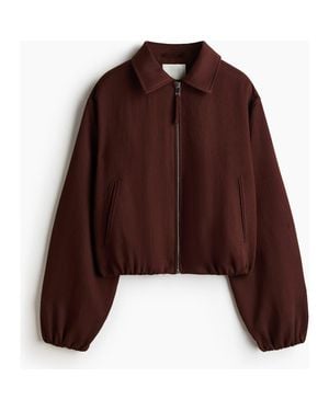 H&M Oversized Bubble-Hem Jacket - Red