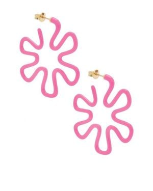 Bea Bongiasca B Mini Two-Tone Flower Hoop Earrings - Pink