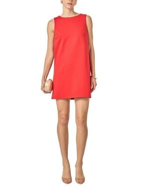 English Factory Bow Detail Sleeveless Stretch Shift Dress - Red