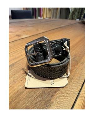 Fortela Vintage Square Buckle Belt - Black