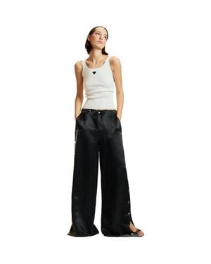 Cynthia Rowley Wide Leg Snap Pants - Black
