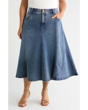 Wit & Wisdom Denim A-Line Skirt - Blue