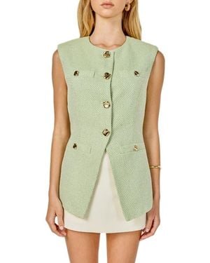 Endless Rose Tweed Vest - Green